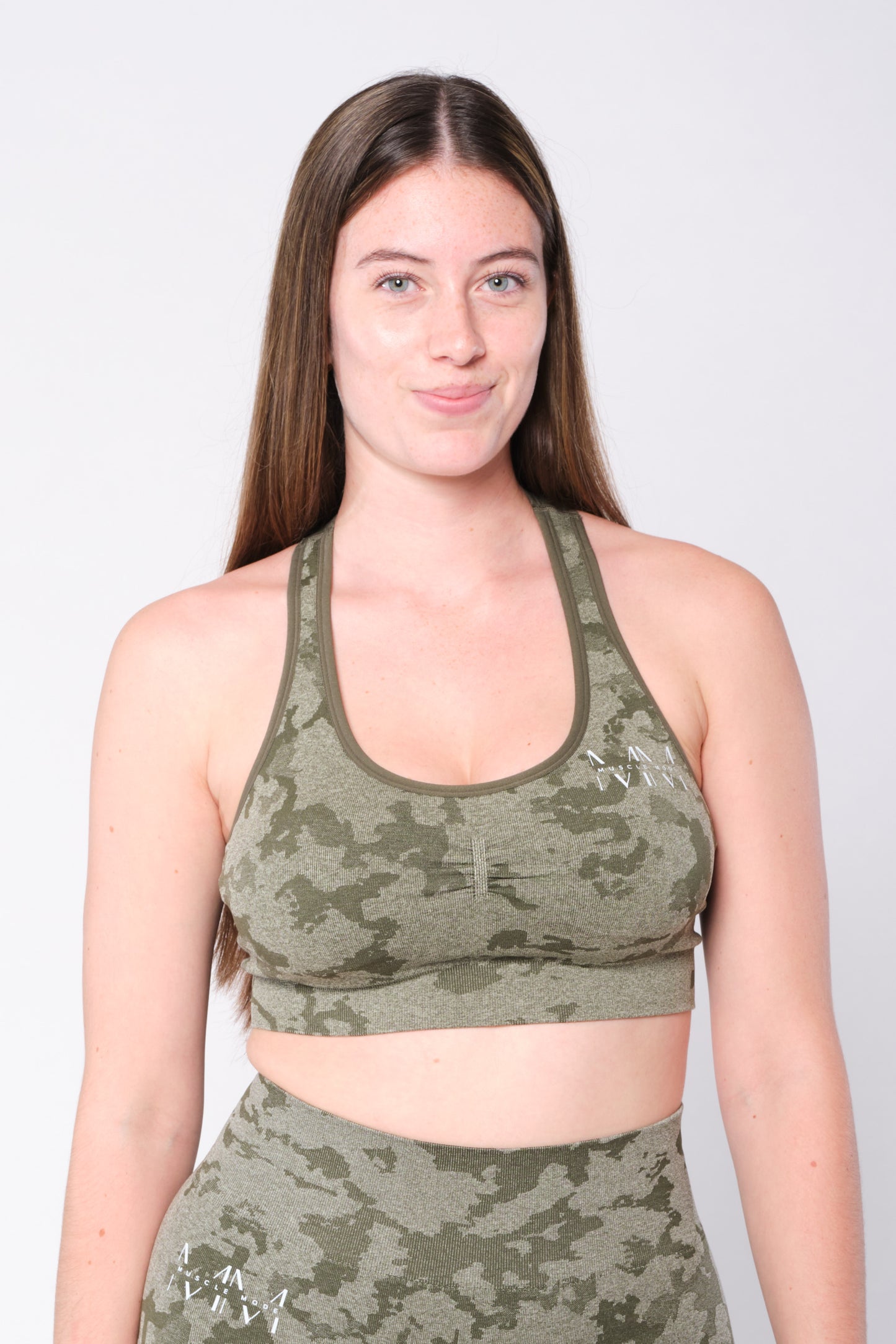 CAMO SPORTS BRA - OLIVE GREEN