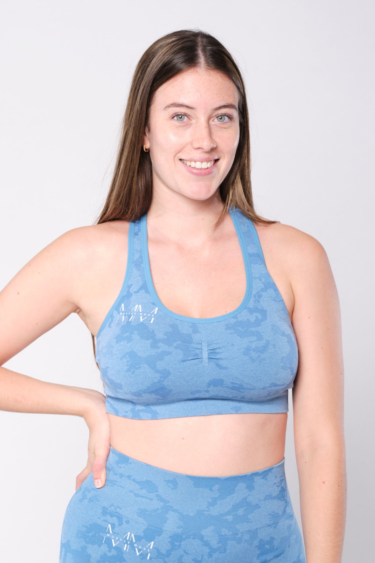 CAMO SPORTS BRA - SKY BLUE