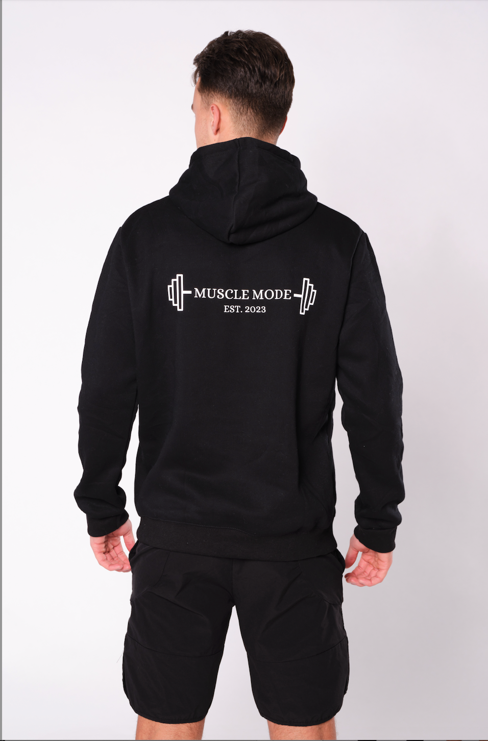 MUSCLE MODE HOODIE - BLACK