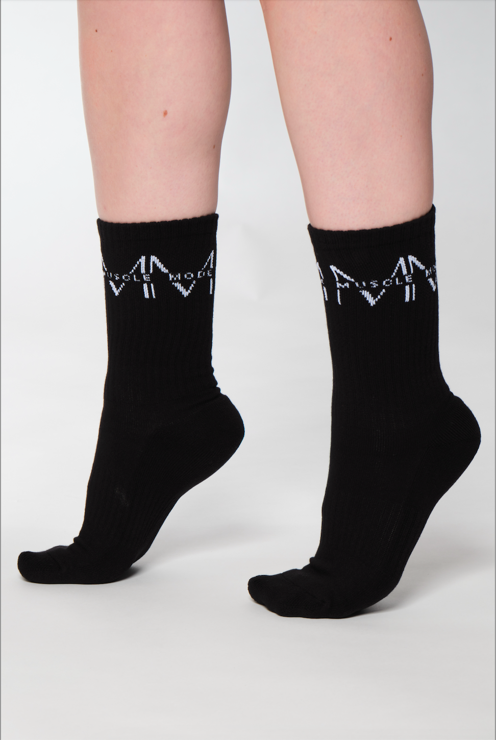 1-PAIR MUSCLE MODE BLACK SOCKS