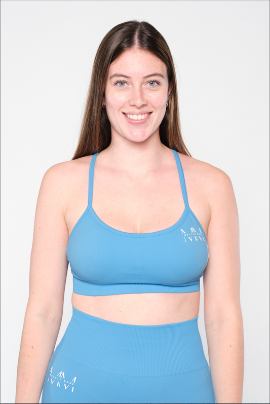POWER SPORTS BRA - AQUA BLUE