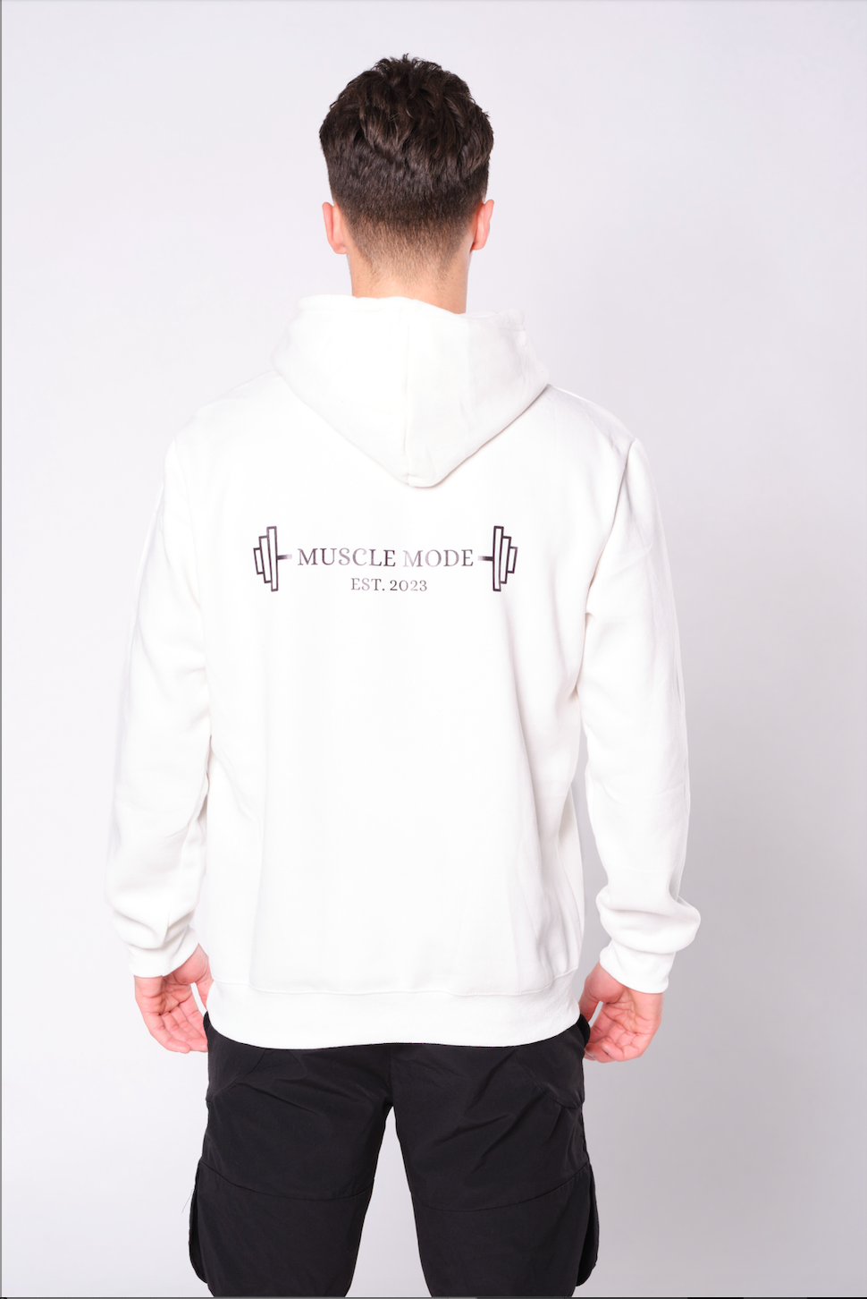 MUSCLE MODE HOODIE - WHITE